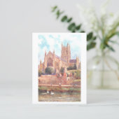 Vintage Worcester Cathedral Postkarte (Stehend Vorderseite)