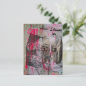 Vintage Working Men Hot Pink Postkarte (Stehend Vorderseite)