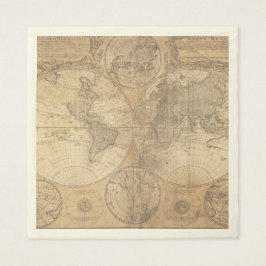 Vintage World Map Baby Showkollektion Napkin Serviette