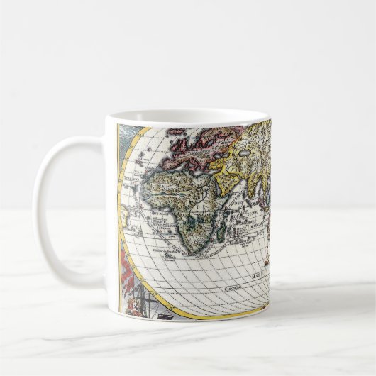 Vintage World Map Globe Sketch Mug Kaffeetasse (Links)