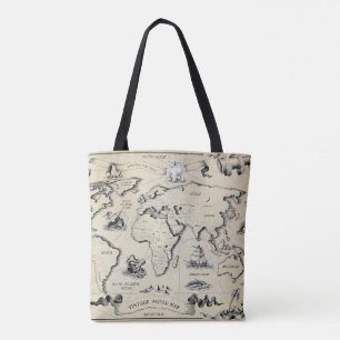Vintage World Map Tote Bag - Reise-Inspiriert Canv Tasche