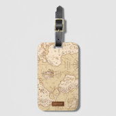 Vintage World Map with Name Gepäckanhänger (Vorderseite Vertikal)