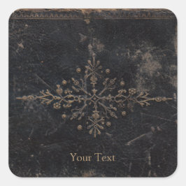Vintage Worn Fleur-de-lis Buchabdeckung Quadratischer Aufkleber