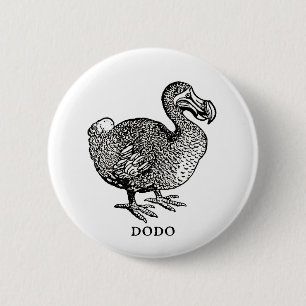Vintage-Wörterbuch-Illustration Dodo-Vogel-Ansteck Button