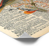 Vintage Wörterbücher Kunst Hübsche Vogelkunst Poster (Ecke)