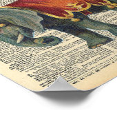 Vintage Wörterbuchkunstzirkus Elephant-Liebe Poster (Ecke)