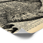 Vintage Wörterbuchseite mit Rabbit Poster (Ecke)