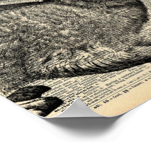 Vintage Wörterbuchseite mit Rabbit Poster (Ecke)