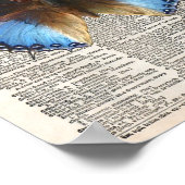 Vintage Wörterbuchseite und blauer Schmetterling Poster (Ecke)