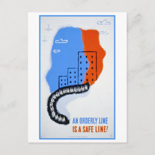Vintage-WPA-Plakat: Eine ordentliche Reihe ist ein Postkarte