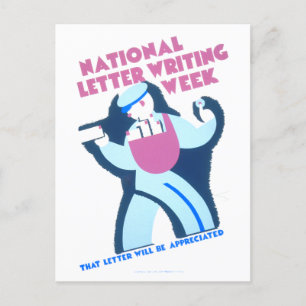 Vintage-WPA-Plakat für die Nationale Briefeschreib Postkarte
