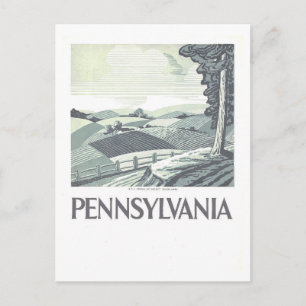 Vintage-WPA-Plakat Pennsylvania Reise-Postkarte Postkarte