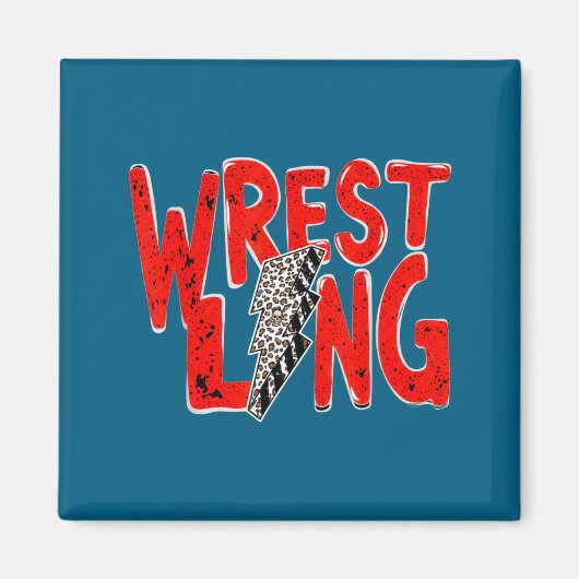 Vintage-Wrestling-Mutter-Vater-Leopard-Blitz Magnet (Vorne)