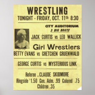 Vintage Wrestling-Poster-Serie Poster