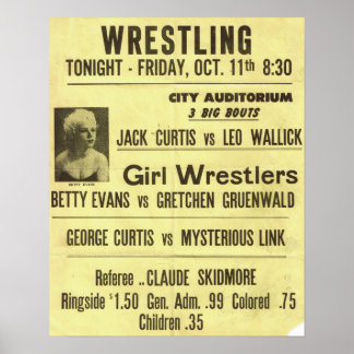 Vintage Wrestling-Poster-Serie Poster