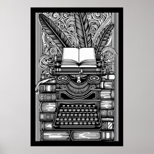 Vintage Writer's Theme 3 Ausmalen Poster