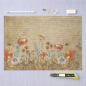 Vintage Writing and Flowers Shabby Chic Decoupage Seidenpapier (Handwerk)