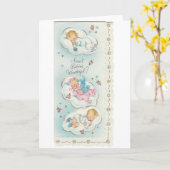 Vintage "Wunderbabys" Karte (Gelbe Blume)