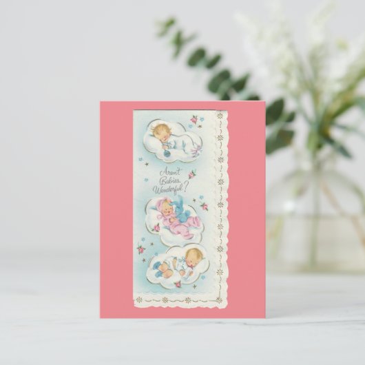 Vintage "Wunderbabys" Postkarte (Stehend Vorderseite)