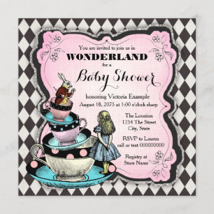 Vintage-Wunderland-Baby-Party Einladung