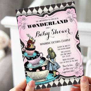Vintage-Wunderland-Baby-Shower-Einladungen Einladung