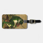 Vintage wunderlicher romantischer Frosch mit Violi Gepäckanhänger (Vorderseite horizontal)