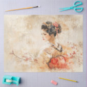 Vintage Wunderschöne Geisha Seidenpapier (Basteln)