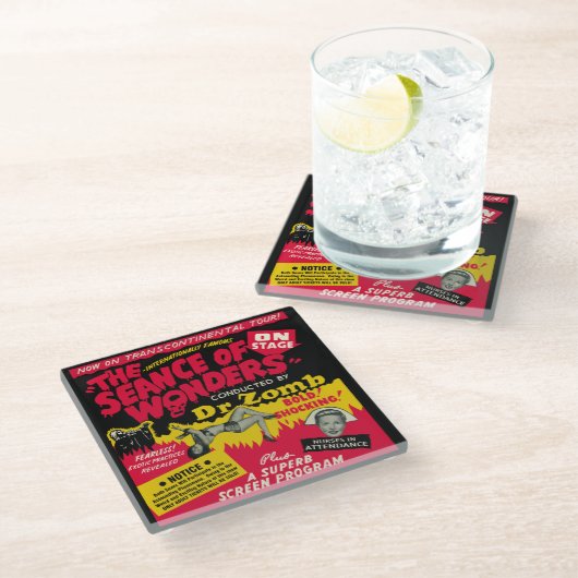 Vintage Wunderwarte Glasuntersetzer (Schrägansicht)