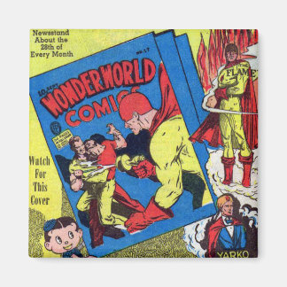 Vintage Wunderwelt Comic Der Flammensuperheld Magnet