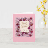 Vintage Wünsche Karte (Gelbe Blume)