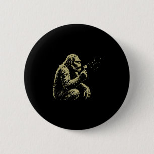 Vintage Wünsche lustiger Bigfoot pustet Button