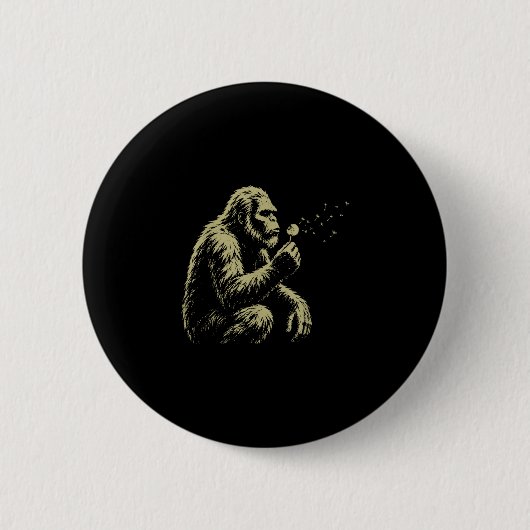 Vintage Wünsche lustiger Bigfoot pustet Button (Vorderseite)