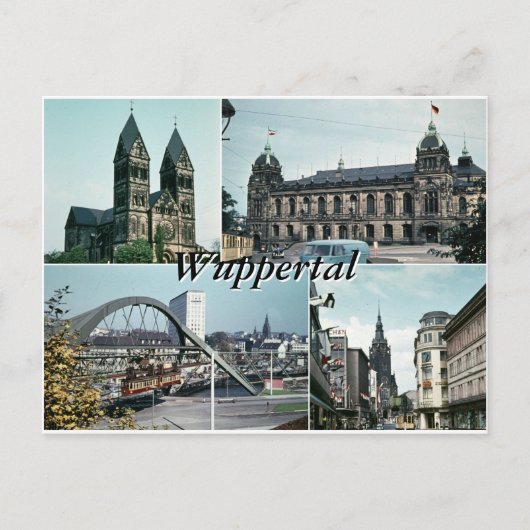 Vintage Wuppertalfoto-Collage Postkarte (Vorderseite)