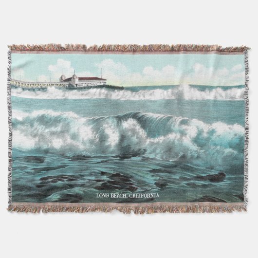 Vintage-Wurfdecke Long Beach CA Decke (Vorderseite)