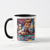 "Vintage Würfel-Design" Tasse (Links)