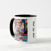 "Vintage Würfel-Design" Tasse (Vorderseite Links)