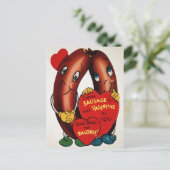 Vintage Wurstsorten Postkarte (Stehend Vorderseite)