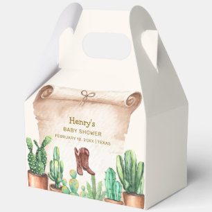 Vintage Wüste Cactus Cowboy Boots Baby Shower Geschenkschachtel