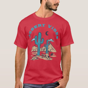 Vintage Wüste Vibes Cactus Landscape Traveller Van T-Shirt