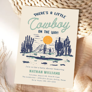 Vintage Wüste Western Kinderdusche Einladung