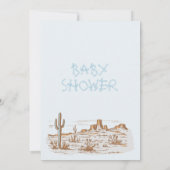 Vintage Wüste Western Kleine Cowboy Babydusche Einladung (Rückseite)