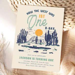 Vintage Wüste Western Wild West 1. Geburtstag Einladung