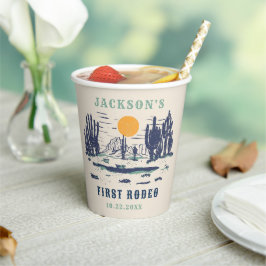 Vintage Wüste Western Wild West 1. Geburtstag Pappbecher