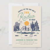 Vintage Wüste Western Wild West 2. Geburtstag Einladung (Vorderseite)