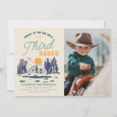Vintage Wüste Western Wild West 3. Geburtstag Einladung (Vorderseite)
