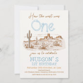 Vintage Wüste Western Wild West Eins Geburtstag Einladung (Vorderseite)