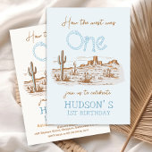 Vintage Wüste Western Wild West Eins Geburtstag Einladung