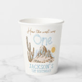 Vintage Wüste Wild West Western 1. Geburtstag Pappbecher (Rückseite)