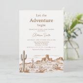 Vintage Wüste Wilderness Kinderdusche Einladung (Stehend Vorderseite)