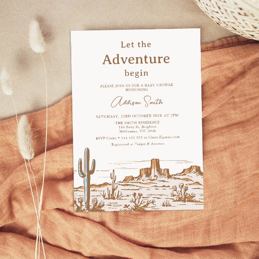 Vintage Wüste Wilderness Kinderdusche Einladung